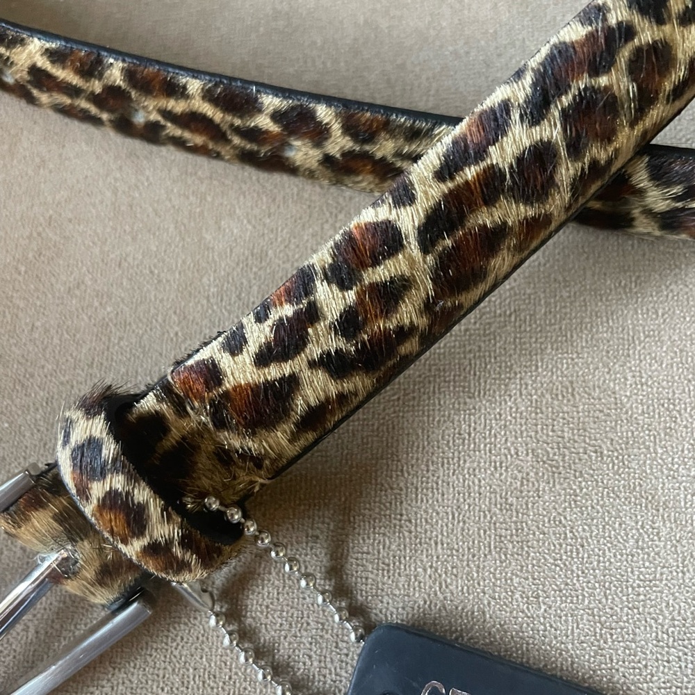 Extra large 44” long NWT faux fur animal print BELT